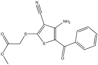 [[4-Amino-3-cyano-5-benzoylthiophen-2-yl]thio]acetic acid methyl ester 结构式