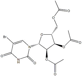 2'-O,3'-O,5'-O-Triacetyl-5-bromouridine 结构式