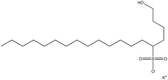 1-Hydroxynonadecane-5-sulfonic acid potassium salt 结构式