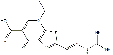 2-[(Amidinoamino)iminomethyl]-4,7-dihydro-7-ethyl-4-oxothieno[2,3-b]pyridine-5-carboxylic acid 结构式