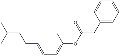 Phenylacetic acid 1,7-dimethyl-1,3-octadienyl ester 结构式