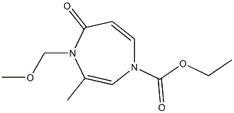 4,5-Dihydro-4-methoxymethyl-3-methyl-5-oxo-1H-1,4-diazepine-1-carboxylic acid ethyl ester 结构式