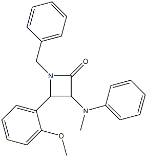 1-Benzyl-3-(methylphenylamino)-4-(2-methoxyphenyl)azetidin-2-one 结构式