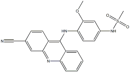 N-[4-[(3-Cyano-9-acridinyl)amino]-3-methoxyphenyl]methanesulfonamide 结构式