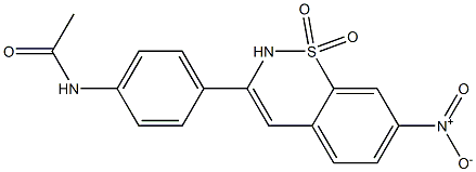 3-[4-(Acetylamino)phenyl]-7-nitro-2H-1,2-benzothiazine 1,1-dioxide 结构式