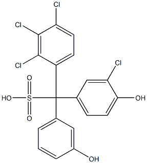 (3-Chloro-4-hydroxyphenyl)(2,3,4-trichlorophenyl)(3-hydroxyphenyl)methanesulfonic acid 结构式