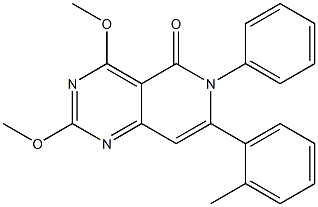 2,4-Dimethoxy-6-phenyl-7-(2-methylphenyl)pyrido[4,3-d]pyrimidin-5(6H)-one 结构式