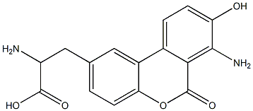2-Amino-3-(7-amino-8-hydroxy-6-oxo-6H-dibenzo[b,d]pyran-2-yl)propionic acid 结构式