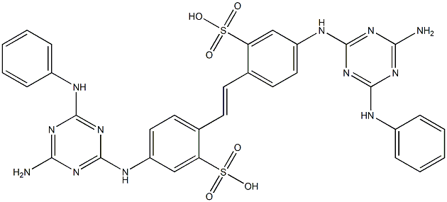 4,4'-Bis(4-amino-6-anilino-1,3,5-triazin-2-ylamino)-2,2'-stilbenedisulfonic acid 结构式