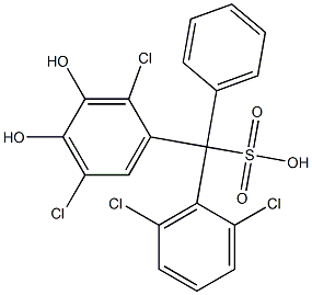 (2,6-Dichlorophenyl)(2,5-dichloro-3,4-dihydroxyphenyl)phenylmethanesulfonic acid 结构式