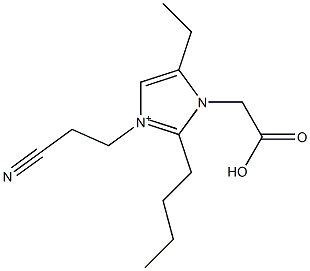 3-(2-Cyanoethyl)-2-butyl-5-ethyl-1-(carboxymethyl)-1H-imidazol-3-ium 结构式