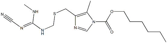 4-[[[(2-Cyano-3-methylguanidino)methyl]thio]methyl]-5-methyl-1H-imidazole-1-carboxylic acid hexyl ester 结构式