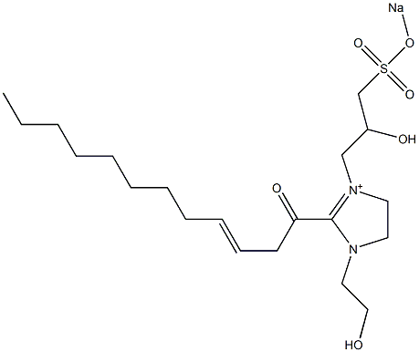 1-(2-Hydroxyethyl)-3-[2-hydroxy-3-(sodiooxysulfonyl)propyl]-2-(3-dodecenoyl)-2-imidazoline-3-ium 结构式