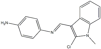 2-Chloro-1-methyl-3-[[(4-aminophenyl)imino]methyl]-1H-indole 结构式