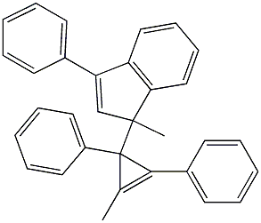 3-Phenyl-1-methyl-1-(1,2-diphenyl-3-methylcyclopropa-2-en-1-yl)-1H-indene 结构式