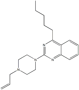 4-Pentyl-2-[4-(2-propenyl)piperazino]quinazoline 结构式