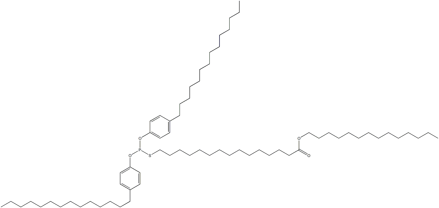 Thiophosphorous acid O,O-bis(4-tetradecylphenyl)S-(15-tetradecyloxy-15-oxopentadecyl) ester 结构式