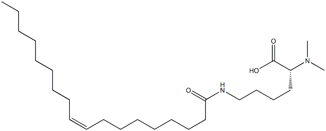 (R)-2-(Dimethylamino)-6-[(Z)-9-octadecenoylamino]hexanoic acid 结构式