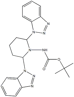 1-(tert-Butoxycarbonylamino)-2,6-bis(1H-benzotriazol-1-yl)piperidine 结构式