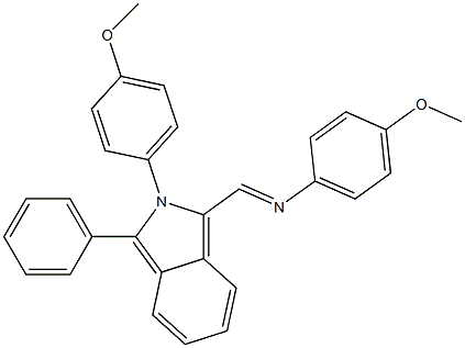 1-Phenyl-2-(4-methoxyphenyl)-3-(4-methoxyphenyliminomethyl)-2H-isoindole 结构式
