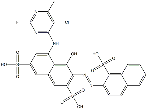 5-[(5-Chloro-2-fluoro-6-methyl-4-pyrimidinyl)amino]-4-hydroxy-3-[(1-sulfo-2-naphthalenyl)azo]-2,7-naphthalenedisulfonic acid 结构式