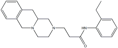 1,3,4,6,11,11a-Hexahydro-N-(2-ethylphenyl)-2H-pyrazino[1,2-b]isoquinoline-2-propanamide 结构式