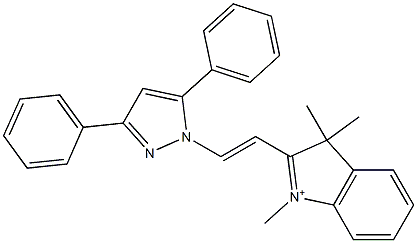 2-[2-(3,5-Diphenyl-1H-pyrazol-1-yl)ethenyl]-1,3,3-trimethyl-3H-indolium 结构式