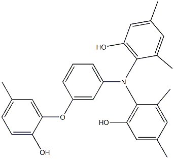 N,N-Bis(6-hydroxy-2,4-dimethylphenyl)-3-(2-hydroxy-5-methylphenoxy)benzenamine 结构式