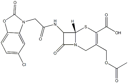 7-[[[(2,3-Dihydro-2-oxo-5-chlorobenzoxazol)-3-yl]acetyl]amino]-3-(acetyloxymethyl)cepham-3-ene-4-carboxylic acid 结构式