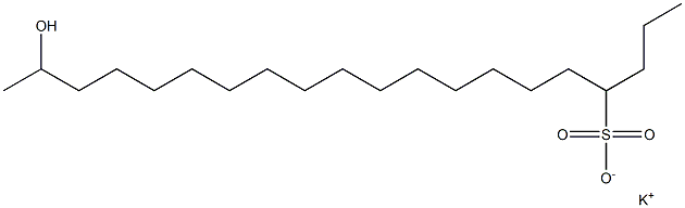 19-Hydroxyicosane-4-sulfonic acid potassium salt 结构式