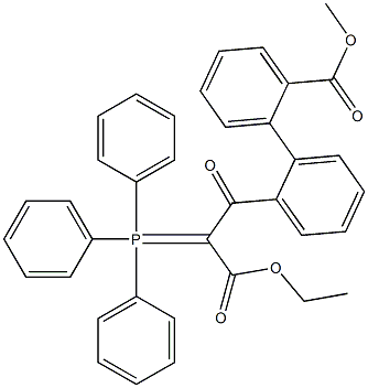 2'-[3-Ethoxy-1,3-dioxo-2-(triphenylphosphoranylidene)propyl]biphenyl-2-carboxylic acid methyl ester 结构式