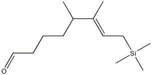 (6E)-5,6-Dimethyl-8-(trimethylsilyl)-6-octen-1-al 结构式