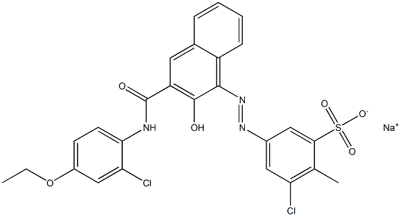 3-Chloro-2-methyl-5-[[3-[[(2-chloro-4-ethoxyphenyl)amino]carbonyl]-2-hydroxy-1-naphtyl]azo]benzenesulfonic acid sodium salt 结构式