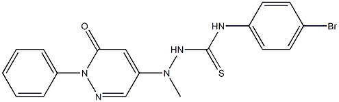 2-Phenyl-5-[1-methyl-2-[4-bromophenylamino(thiocarbonyl)]hydrazino]pyridazin-3(2H)-one 结构式