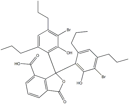 1,1-Bis(5-bromo-6-hydroxy-2,4-dipropylphenyl)-1,3-dihydro-3-oxoisobenzofuran-7-carboxylic acid 结构式