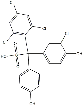 (3-Chloro-4-hydroxyphenyl)(2,4,6-trichlorophenyl)(4-hydroxyphenyl)methanesulfonic acid 结构式