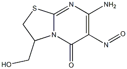 7-Amino-3-(hydroxymethyl)-6-nitroso-2,3-dihydro-5H-thiazolo[3,2-a]pyrimidin-5-one 结构式