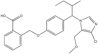 2-[4-(2-Butyl-4-chloro-5-methoxymethyl-1H-imidazol-1-ylmethyl)phenoxymethyl]benzoic acid 结构式