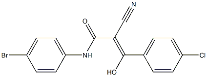 2-Cyano-3-hydroxy-3-[4-chlorophenyl]-N-[4-bromophenyl]acrylamide 结构式