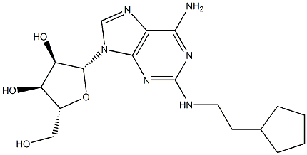 2-(2-Cyclopentylethylamino)adenosine 结构式