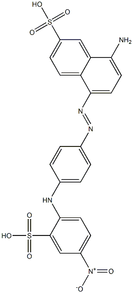 8-Amino-5-[p-(4-nitro-2-sulfoanilino)phenylazo]-2-naphthalenesulfonic acid 结构式