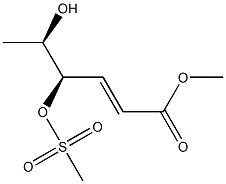 (2E,4R,5R)-5-Hydroxy-4-methylsulfonyloxy-2-hexenoic acid methyl ester 结构式