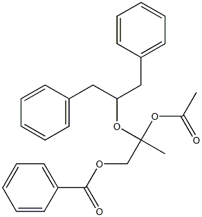 Acetic acid 1-(1-benzyl-2-phenylethoxy)methyl-2-(benzoyloxy)ethyl ester 结构式