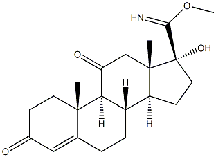 (17R)-17-Hydroxy-3,11-dioxoandrost-4-ene-17-carbimidic acid methyl ester 结构式