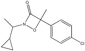 4-(4-Chlorophenyl)-2-(1-cyclopropylethyl)-4-methyl-1,2-oxazetidin-3-one 结构式