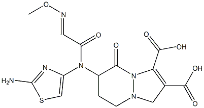 6-[(2-Amino-4-thiazolyl)(methoxyimino)acetylamino]-5,6,7,8-tetrahydro-5-oxo-1H-pyrazolo[1,2-a]pyridazine-2,3-dicarboxylic acid 结构式