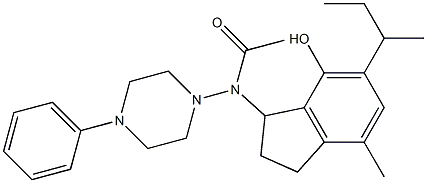 2,3-Dihydro-3-[[4-(phenyl)-1-piperazinyl]acetylamino]-5-sec-butyl-7-methyl-1H-inden-4-ol 结构式