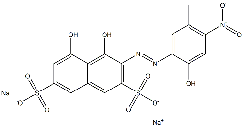 4,5-Dihydroxy-3-[(2-hydroxy-5-methyl-4-nitrophenyl)azo]naphthalene-2,7-disulfonic acid disodium salt 结构式