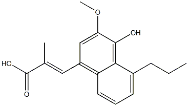 (E)-3-(4-Hydroxy-3-methoxy-5-propyl-1-naphthalenyl)-2-methylacrylic acid 结构式