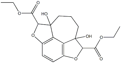 6a,9a-Dihydroxy-6,6a,7,8,9,9a-hexahydro-2,5-dioxa-1H-cyclohept[jkl]-as-indacene-1,6-dicarboxylic acid diethyl ester 结构式